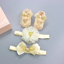 Load image into Gallery viewer, Flower Baby Girl Headband Socks Set Shoes With  Crown Bows Newborn Headbands For Girls Turban Baby Hair Accessories
