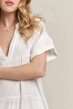 Load image into Gallery viewer, New Summer Tiered Notched Short Sleeve Dress – Stylish, Versatile, Comfortable, Perfect for Any Occasion
