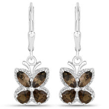 Load image into Gallery viewer, 2.20 Carat Genuine Smoky Quartz .925 Sterling Silver Earrings
