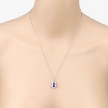 Load image into Gallery viewer, 2.56 Carat Genuine Tanzanite and White Diamond 14K White Gold Pendant
