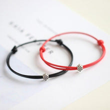 将图片加载到图库查看器，1/2pcs Adjustable Black Red Leather Rope Bracelet Couple Jewelry Handmade Braided Charm Bracelet Adjustable Rope Bracelets Jewelry Gift Bracelets For Men Women Mutual Attraction Handmade Rope For Women Men
