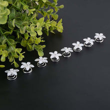 将图片加载到图库查看器，12pcs/lot Swirl Spiral Bridal Wedding Twist Crystal Flower Hair Spin Pins Women Hair Jewelry Girls Accessories Wedding Hair Accessories for Brides and Bridesmaids
