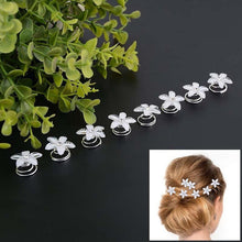 将图片加载到图库查看器，12pcs/lot Swirl Spiral Bridal Wedding Twist Crystal Flower Hair Spin Pins Women Hair Jewelry Girls Accessories Wedding Hair Accessories for Brides and Bridesmaids
