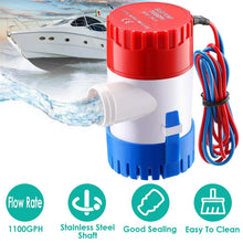 Load image into Gallery viewer, 12V 1100GPH Submersible Marine Boat Bilge Non-Automatic Electric Water Pump
