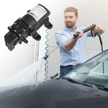 Load image into Gallery viewer, 12V Water Pump with 2 Hose Clamps 123PSI Self Priming Sprayer Pump
