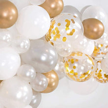 Load image into Gallery viewer, 133pcs Confetti Gold Silver And White Balloon Arch Garland Kit For Bridal Baby Shower Wedding Birthday Graduation party Luxury Birthday Party Decoration
