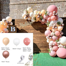 将图片加载到图库查看器，134 pcs Rosewood Beige And Chrome Gold Balloon Garland Kit For Girls Garden Tea Party Birthday Wedding Balloon Baby Shower Party Girl Birthday Decoration
