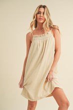 将图片加载到图库查看器，Embroidered Trim Gauze Square Neck Mini Cami Dress For Women – Feminine, Elegant &amp; Stylish with Delicate Details
