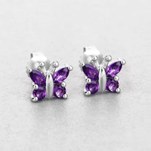 Load image into Gallery viewer, 1.00 Carat Genuine Amethyst .925 Sterling Silver Earrings
