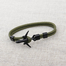 Load image into Gallery viewer, Modern Fashion Airplane Anchor Bracelets Men Charm Rope Chain Paracord Bracelet Women Male Air Force Style Wrap Metal Sport Hook Gift

