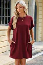Load image into Gallery viewer, Short Sleeve Mini Dress with Pockets Casual &amp; Stylish Everyday Wear
