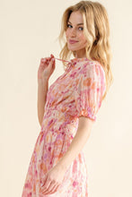 将图片加载到图库查看器，Full Size Smocked Waist Printed Midi Dress For Women – Elegant Smocked Midi Dress, Flattering Printed Midi Dress, Comfortable Fluttering Smocked Waist Dress, Vibrant Print Midi Dress, Chic Floral Midi Dress, Versatile Midi Dress
