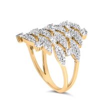 Load image into Gallery viewer, 14K Yellow Gold 1.0 Cttw Diamond Geometric Stacked Open Cocktail Ring (I-J Color, I1-I2 Clarity) - Ring Size 7
