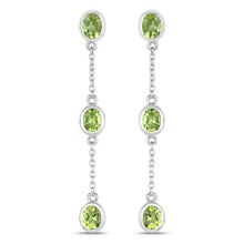 Load image into Gallery viewer, 2.10 Carat Genuine Peridot .925 Sterling Silver Earrings
