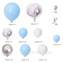 将图片加载到图库查看器，141pcs Luxury Blue Silver And White Boys Balloon Arch Garland Kit For Bridal Baby Shower Wedding Birthday Graduation Party Baby Shower Ballon Party Decoration
