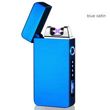 Load image into Gallery viewer, Lighter - Electric Lighter Modern Metal Windproof Double ARC Plasma Lighter USB Rechargeable with Battery Indicator
