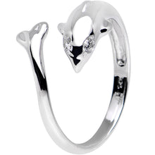 将图片加载到图库查看器，Sterling Silver 925 Cubic Zirconia Dolphin Toe Ring
