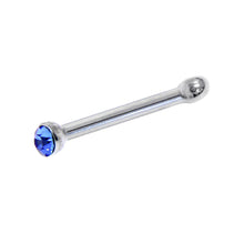 将图片加载到图库查看器，20G Stainless Steel Sapphire Blue Gem Micro Nose Bone
