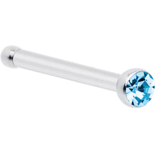 Load image into Gallery viewer, 20G Stainless Steel Light Blue Gem Micro Nose Bone
