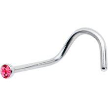 Load image into Gallery viewer, 20G Stainless Steel Pink Gem Micro Nose Ring Twister
