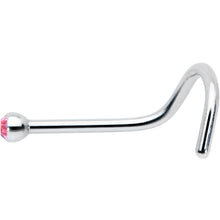 Load image into Gallery viewer, 20G Stainless Steel Pink Gem Micro Nose Ring Twister
