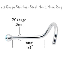 将图片加载到图库查看器，Aqua Gem MICRO Nose Ring Twister
