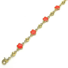 Load image into Gallery viewer, 14k Gold Filled High Polish Finish Enamel Flower Bracelet
