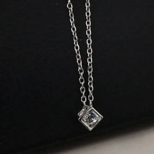 Load image into Gallery viewer, 14K Gold Love Cube Three-Dimensional Diamond Shape Necklace Cz Pendant

