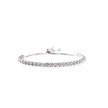 Load image into Gallery viewer, 14K White Gold Tennis Bracelets with Crystals from Swarovski Adjustable

