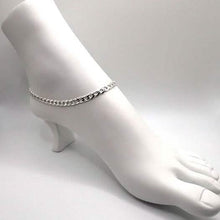 Load image into Gallery viewer, 14k Yellow Gold Filled High Polish Finsh Cubun Curb Link Anklet 5mm 9.5'' White/Yellow

