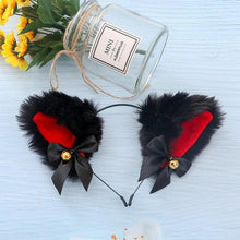 Load image into Gallery viewer, 15 Colors Beautiful Masquerade Halloween Cat Ears Cosplay Cat Ear Party Costume Bow Tie Bell Headwear Headband Gorgeous Hair Accessories For Women
