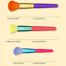 Load image into Gallery viewer, 15-Pieces: Rainbow Color High Quality Makeup Brush Set
