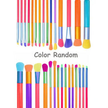 Load image into Gallery viewer, 15-Pieces: Rainbow Color High Quality Makeup Brush Set
