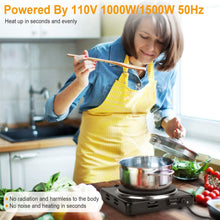 Load image into Gallery viewer, 1500W Portable Heating Hot Plate Stove Countertop with Non Slip Rubber

