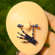 Load image into Gallery viewer, 14G 3/4 Skeleton Hand Dangle Nipple Shield Set
