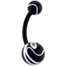 Load image into Gallery viewer, Bioplast Black Marble Belly Ring
