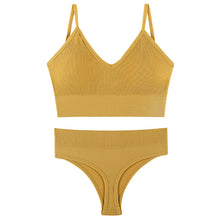Load image into Gallery viewer, Women Seamless Bra Top Fitness Swimwear Push Up Exercise Bikini For Women 2 Pieces Ribbed Seamless Yoga Bikini Sets Sports Bra And Underwear Set 2 Piece High Waist Summer Bikini
