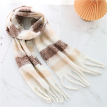 Load image into Gallery viewer, New Luxury Winter Soft Head Wraps Plaid Scarf Shawls Cashmere  Warm Cashmere Scarves Rainbow For Women
