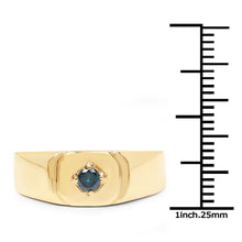 Load image into Gallery viewer, 14K Yellow Gold Plated 0.20 Carat Genuine Blue Diamond .925 Sterling Silver Ring
