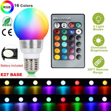 Load image into Gallery viewer, 16 Colors Change LED Bulbs E27 3W RGD Dimmable Mood Lighting Lamp
