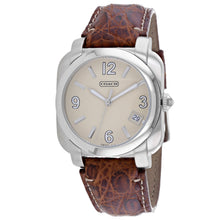 将图片加载到图库查看器，Coach Men's Brown Leather Silver Quartz
