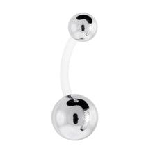 将图片加载到图库查看器，Stainless Steel Ball Bioplast Belly Ring
