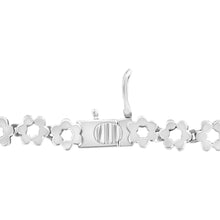 Load image into Gallery viewer, IGI Certified 14K White Gold 8.0 Cttw Pave Set Round-Cut Diamond Cluster Graduating Riviera Statement Necklace (H-I Color, I1 Clarity)
