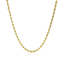 将图片加载到图库查看器，2.5mm 10k Yellow Gold Solid Diamond Cut Rope Chain
