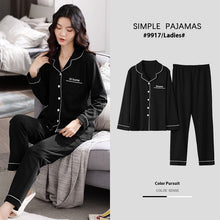 将图片加载到图库查看器，100% Cotton New Trendy  Pajamas For Women Full Sleeves Pajamas Button Down Winter Sleepwear Set Women White Cotton Pajamas Women's Loose Size V-neck Home Suit Long Sleeve Wide Leg Pants Pajamas Casual Home wear
