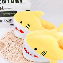 将图片加载到图库查看器，Warm Shark Womens Home Slippers Fashion Plush Winter Funny Elegant Women Slippers Cute Cartoon Shark Indoor Warm Home Cotton Slippers
