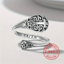 Load image into Gallery viewer, 925 Sterling Silver Bohemian Faith Ring – Adjustable Vintage Cross
