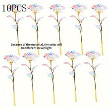 Load image into Gallery viewer, 10pcs Realistic Gilded Eternal Roses &amp; Crystal Flowers - Plastic Artificial Roses Suitable for Valentine's Day, Christmas, Weddings, Birthdays, Anniversaries - Elegant Table Centerpiece, Wedding Bouquets, &amp; Decorations - -Las
