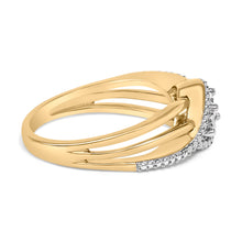 Load image into Gallery viewer, 14K Yellow Gold Plated Sterling Silver 1/10 Cttw Diamond Bypass Ring
