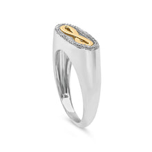 Load image into Gallery viewer, 14K Yellow Gold Plated Sterling Silver Diamond Accent Infinity Ring
